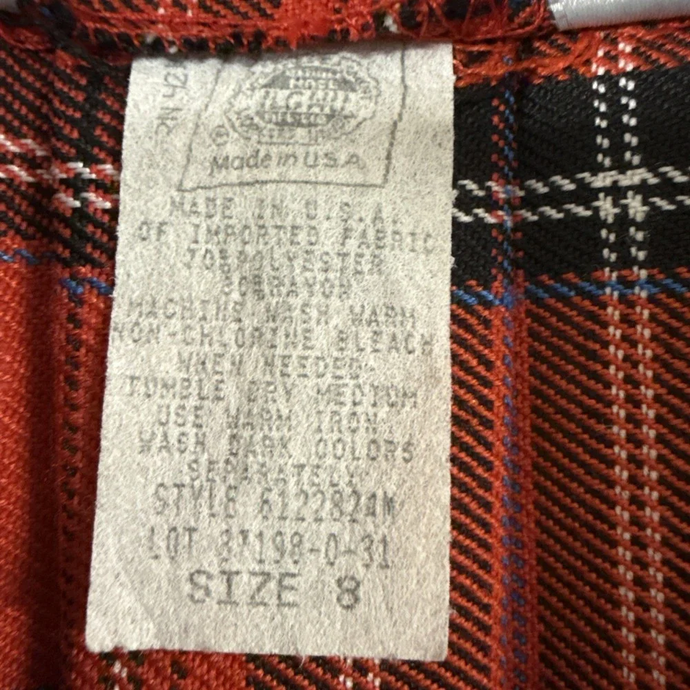 VTG Plaid Wrap Skirt SZ 8‎ Red 90s Academia Tartan Heritage Union Made Gold - Picture 9 of 15